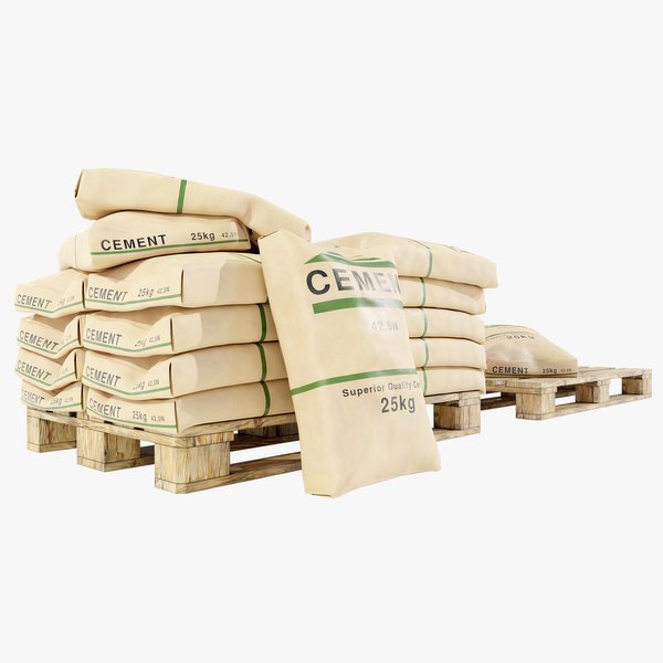 Pallet with Cement Bags 3D model