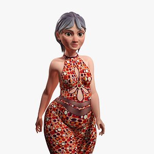 Stylized Elderly Woman in Retro Outfit