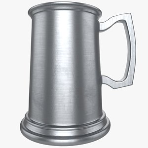 3D Straight Sided Pewter Tankard model