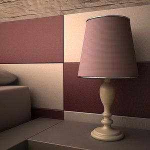 lampshade bedroom bed 3D