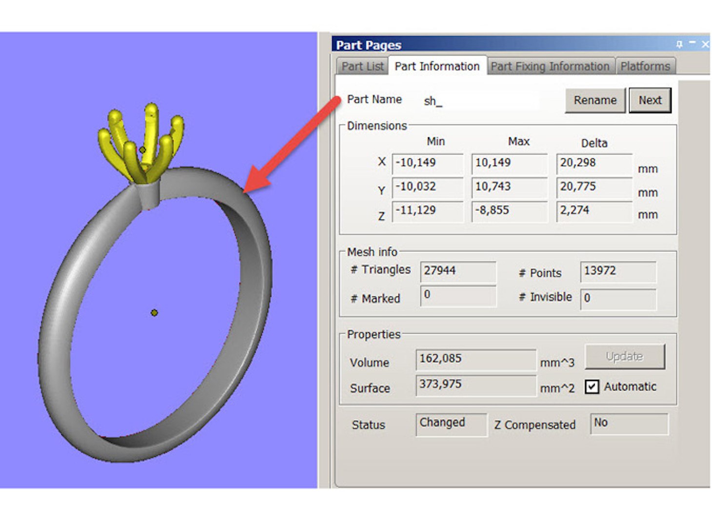 Gold engagement ring with diamond 0066 V1 set of sizes 3D model ...