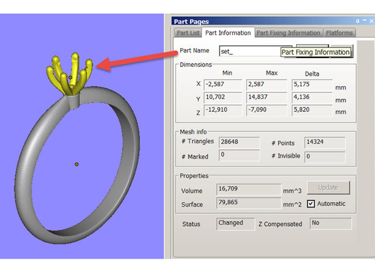 Gold engagement ring with diamond 0066 V1 set of sizes 3D model ...