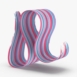 3D Paintbrush Strokes 07 Red Blue