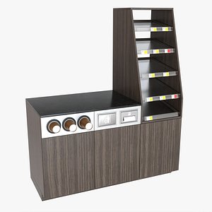 3D Coffee station bar cabinet commercial industrial model