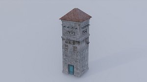 3D Old railway transformer station model