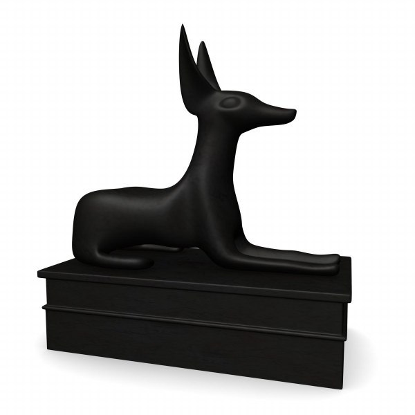 3d jackal statuette