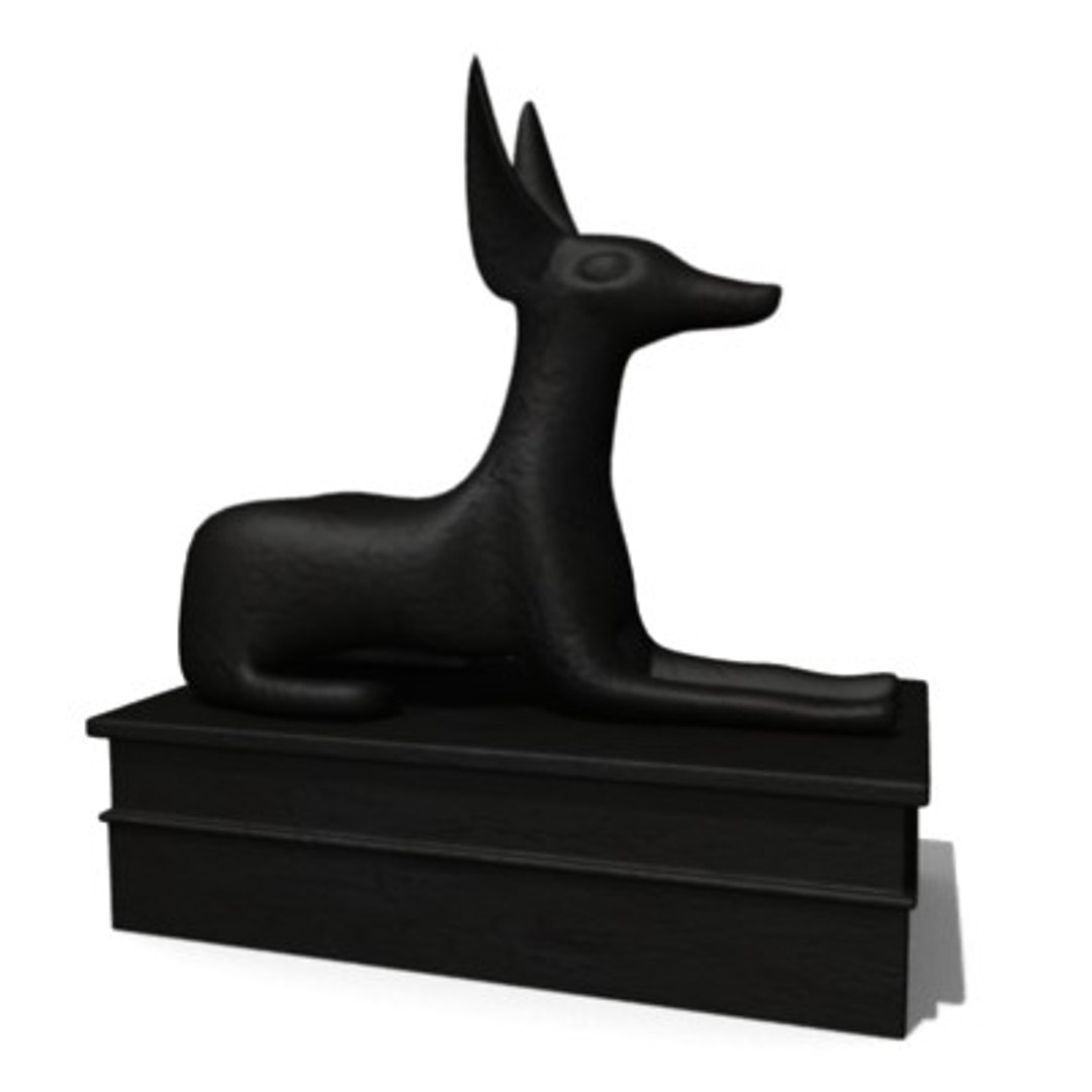 3d jackal statuette