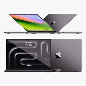 3D Apple MacBook Air M2 Silver 2022 With Magic Mouse Model