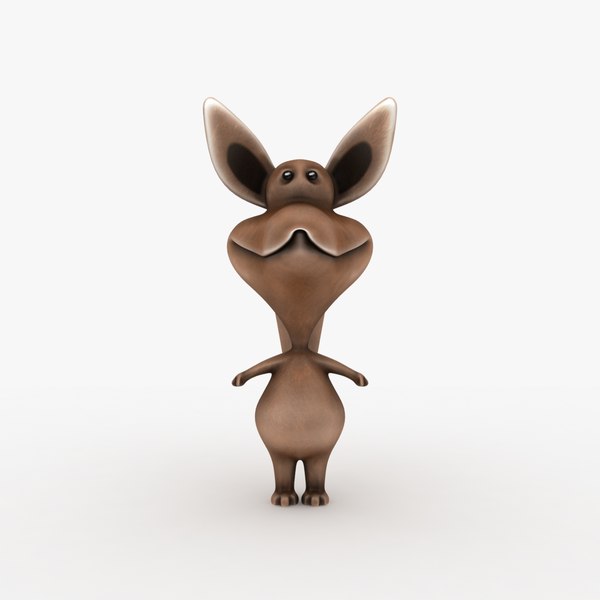 3d cartoon fox rigged biped model