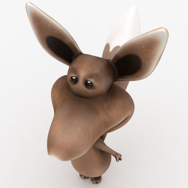 3d cartoon fox rigged biped model