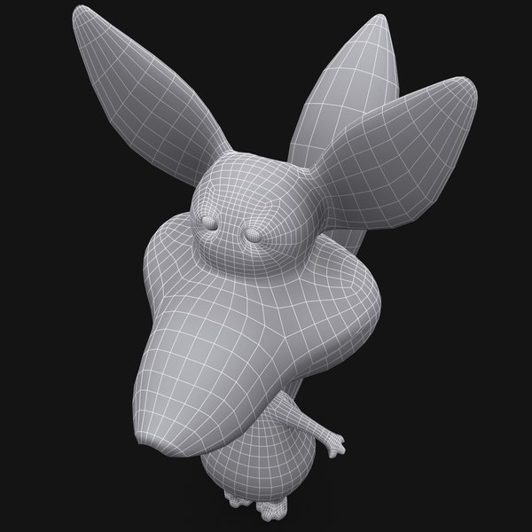 3d cartoon fox rigged biped model