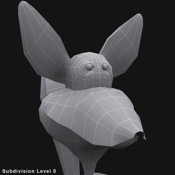 3d cartoon fox rigged biped model