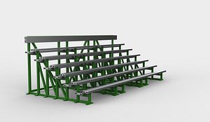 metal bleachers 03 3D model