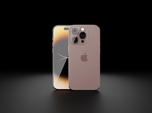 Apple iPhone 15 Pro Thinner Bezels Titanium Body Leaks 3D model