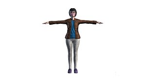 Woman with brown jackets