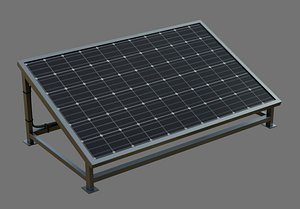 3D Solar panel with base