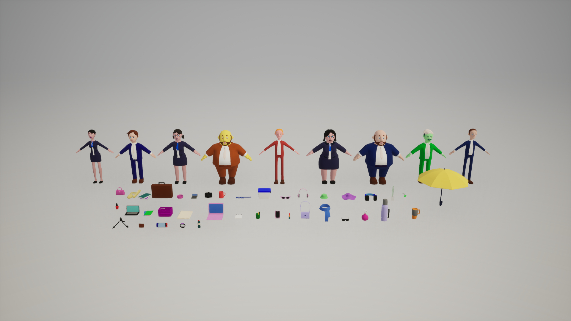 Businessman With Props Model - TurboSquid 2327233