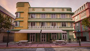 3D MIAMI VICE CITY ART DECO BUILDING 3