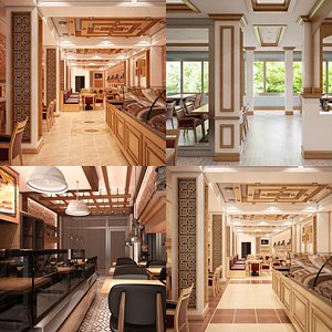 restaurant set interior 3D