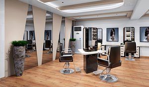 Barber shop  hair salon - 3ds max blender c4d maya model