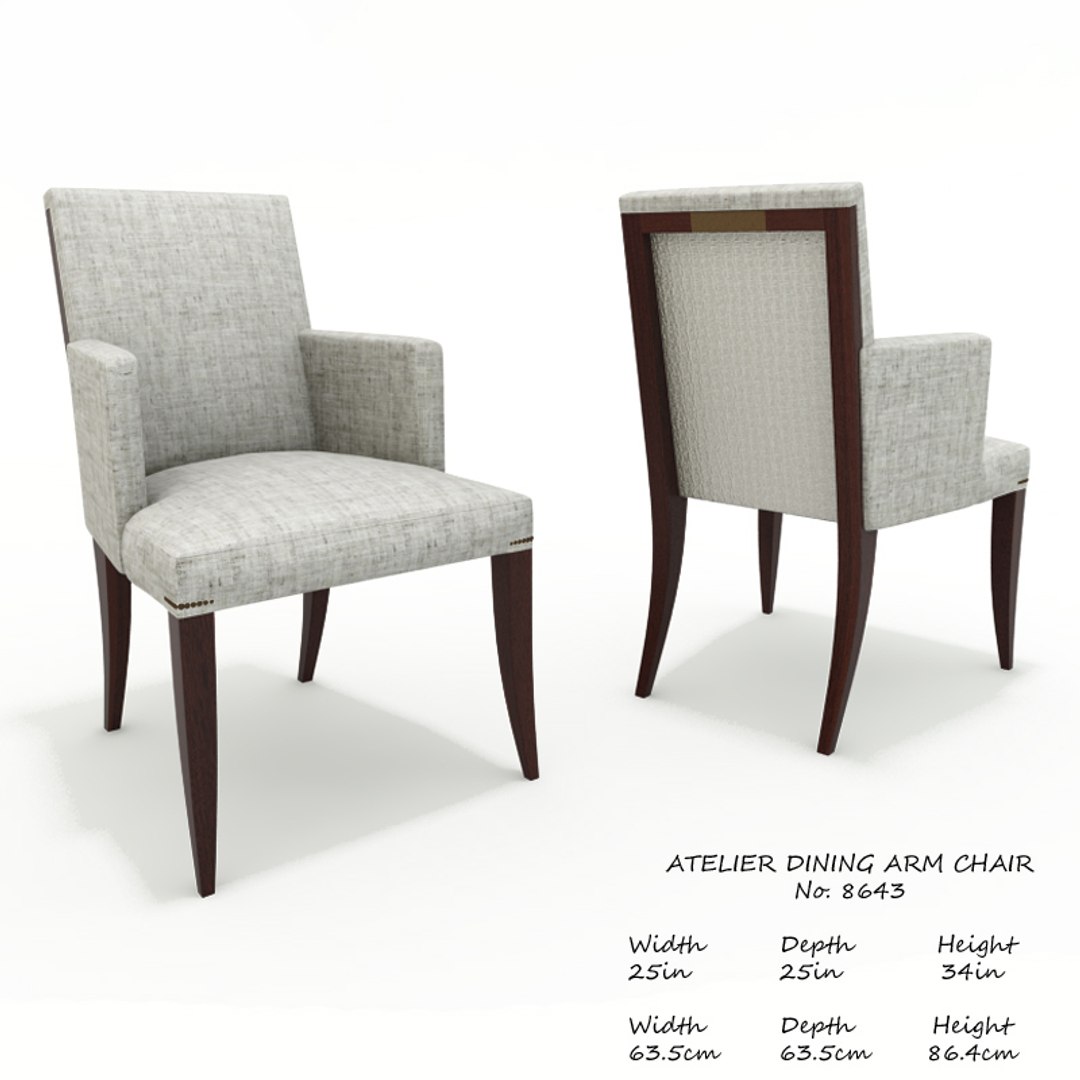Baker Atelier Dining Arm Chair 3D Model 1147126 TurboSquid