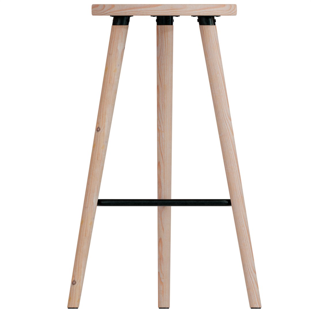 Round Counter Stool Bar Stool Solid Wood Backless Bar Stool Natural Bar