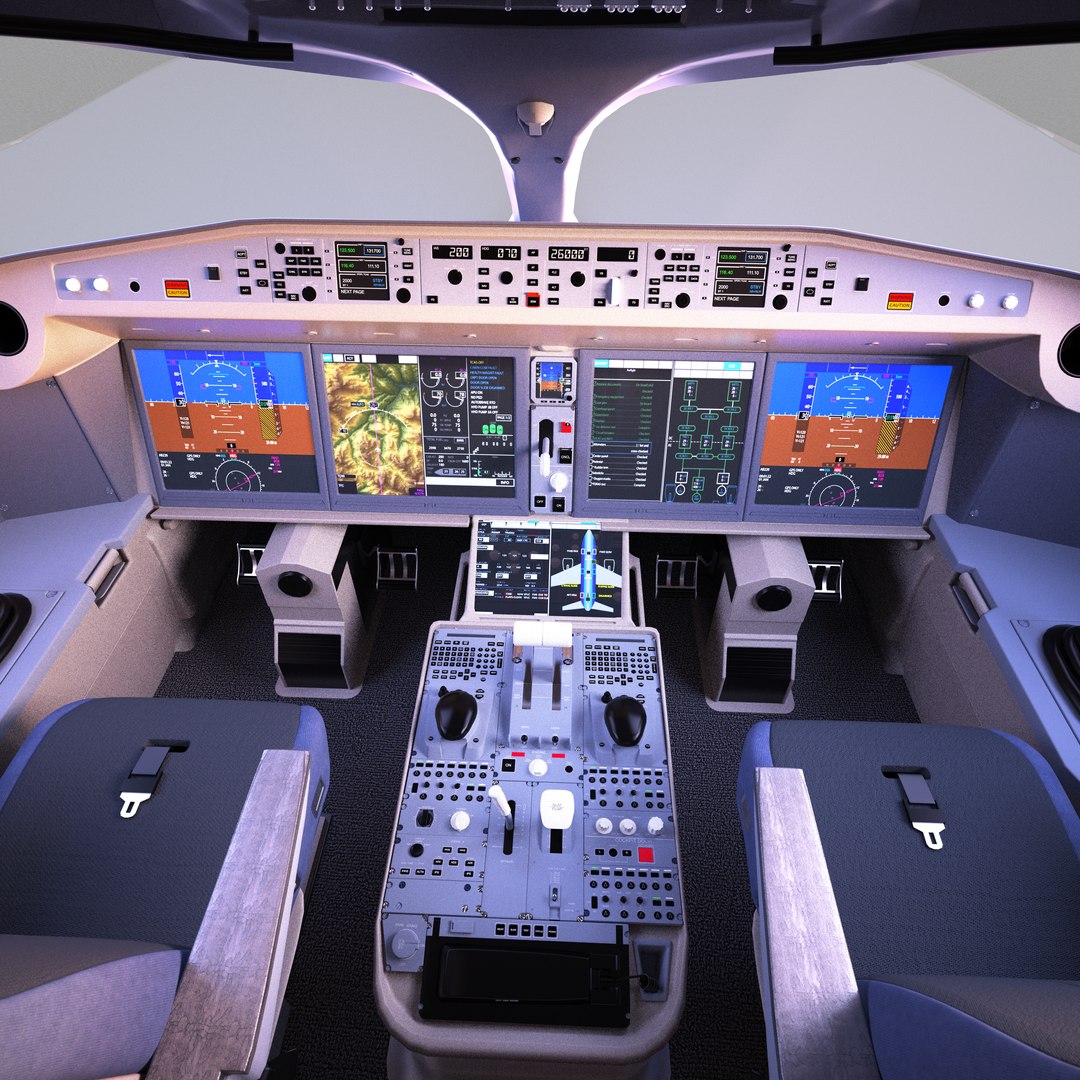 Airbus A220 - Realistic Cockpit Interior 3D - TurboSquid 2234708