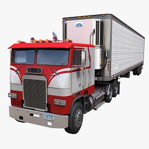 Freightliner cabover trailer PBR 3D model