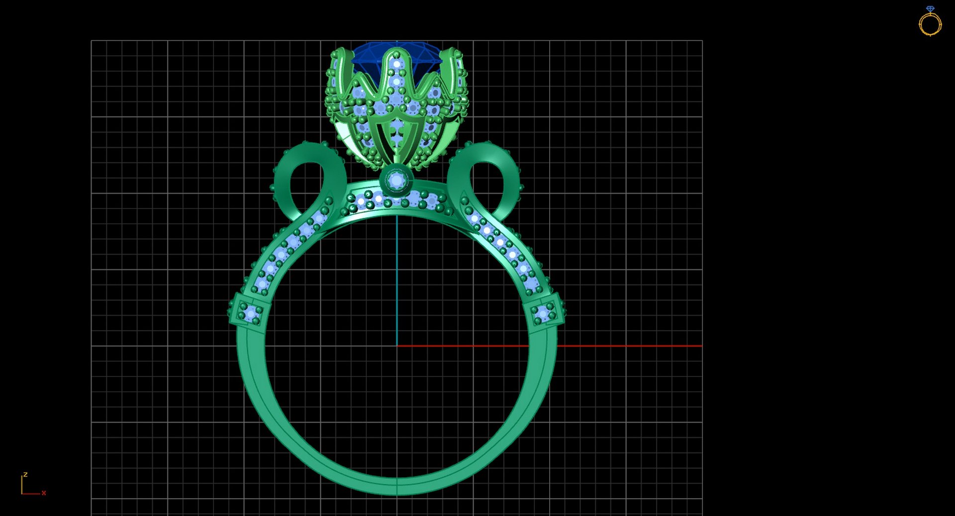 3D STL 3DM Print Ready Women Diamond Ring Lightweight Printable ...