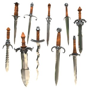 40 Medieval Daggers  Vol 1 Basemesh Game ready  Archviz Assets 3D