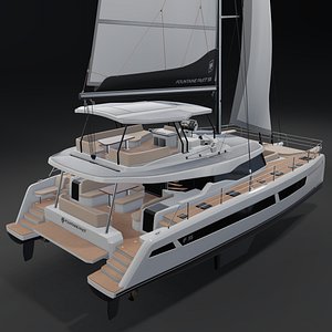 3D Fountaine Pajot 55 3D Catamaran PBR Render