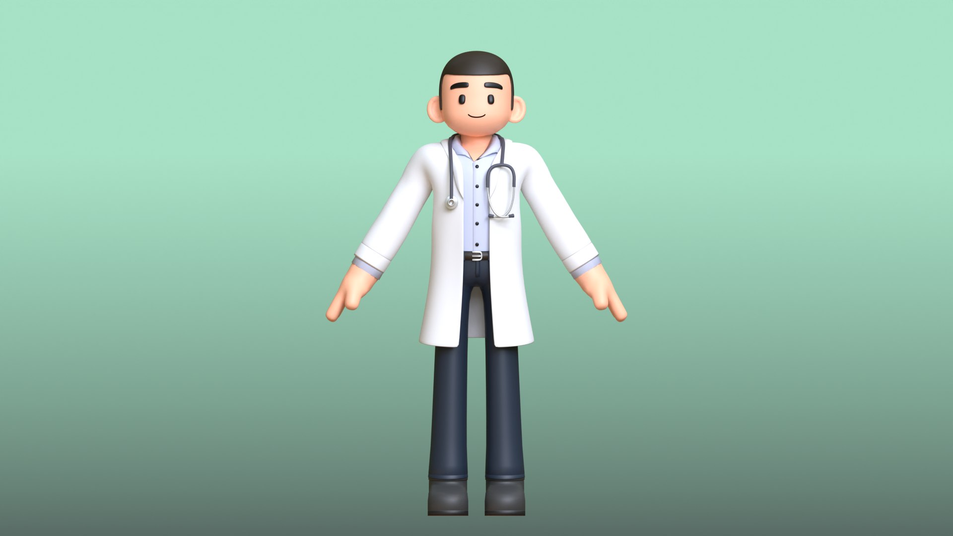 3D Model Minimal Doctor Cartoon Character - TurboSquid 2158627