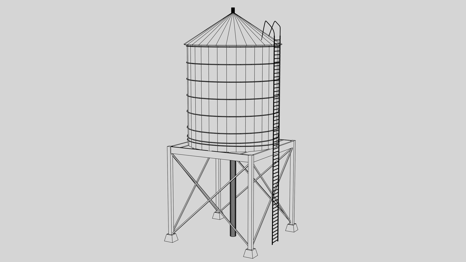 Water Rooftop Tower Model - TurboSquid 1669564