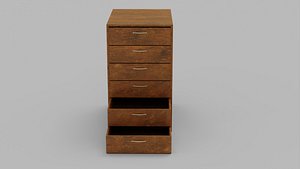 3D model Chest Of Drawers wooden cabinet
