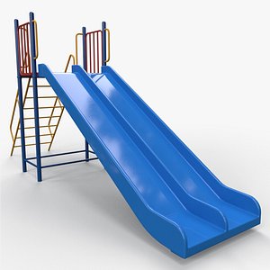 3D PBR Modular Outdoor Straight and Wave Slide B model