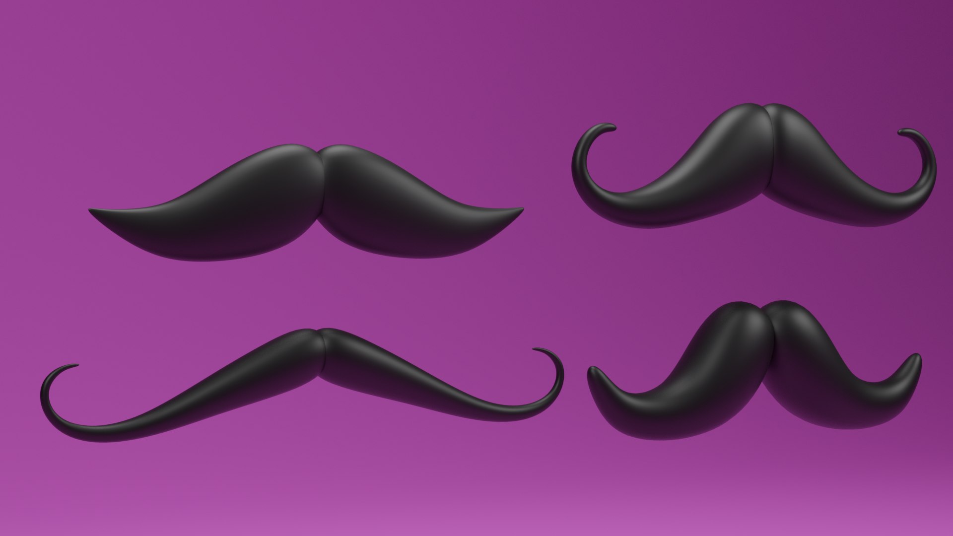 Cartoon Mustache Collection 3D TurboSquid 2085734