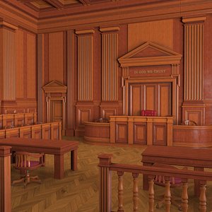 3D courtroom interior