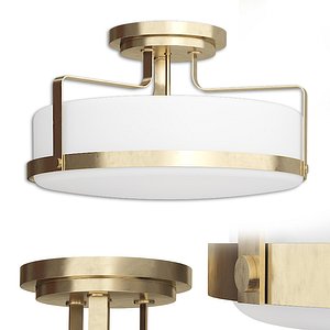 3D denice 3-light semi flush model