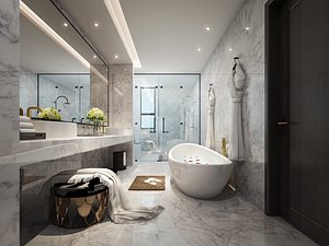 3D 20 modern luxury bathroom