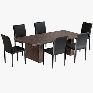 Dinig Table Alexa Rectangular with Chairs Folio