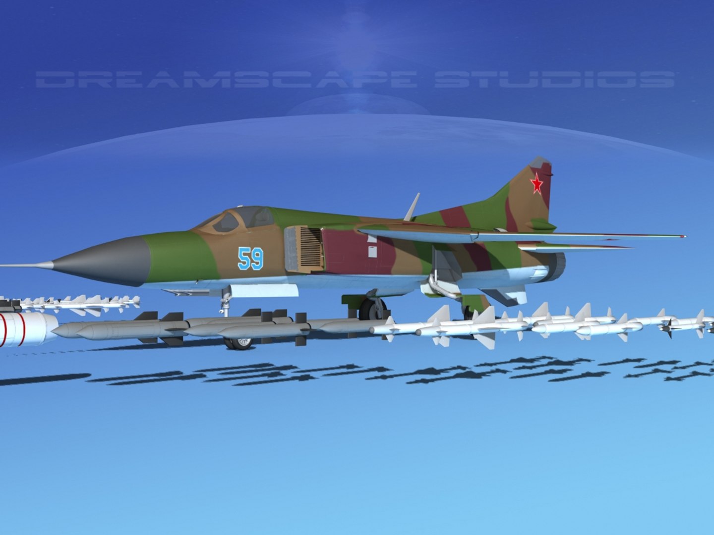 Mig-23 Flogger B Fighter 3d Model