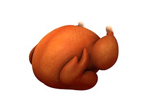 3D roasted chicken cartoon