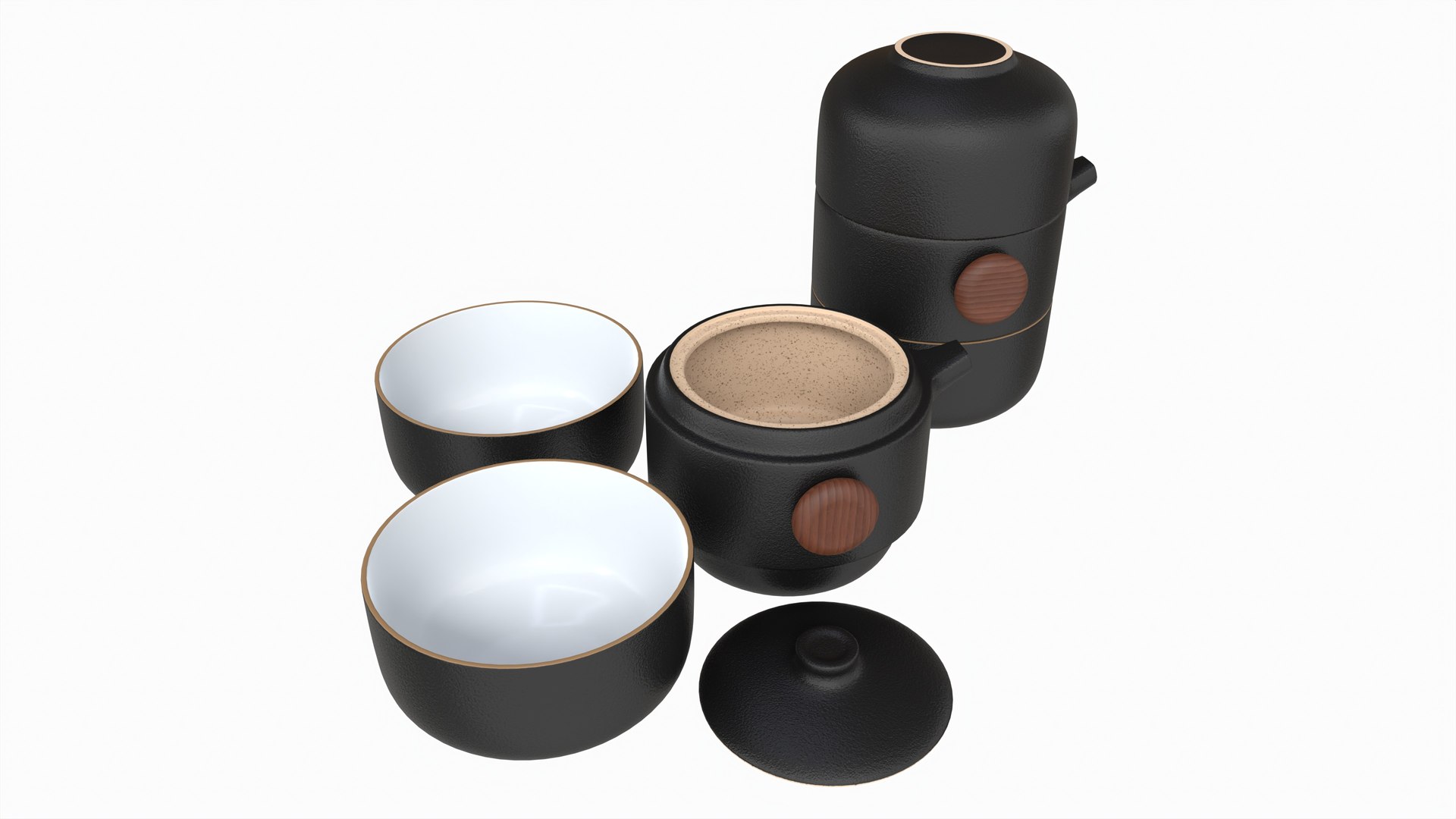 3D Japanese Travel Kungfu Tea Set TurboSquid 2130125