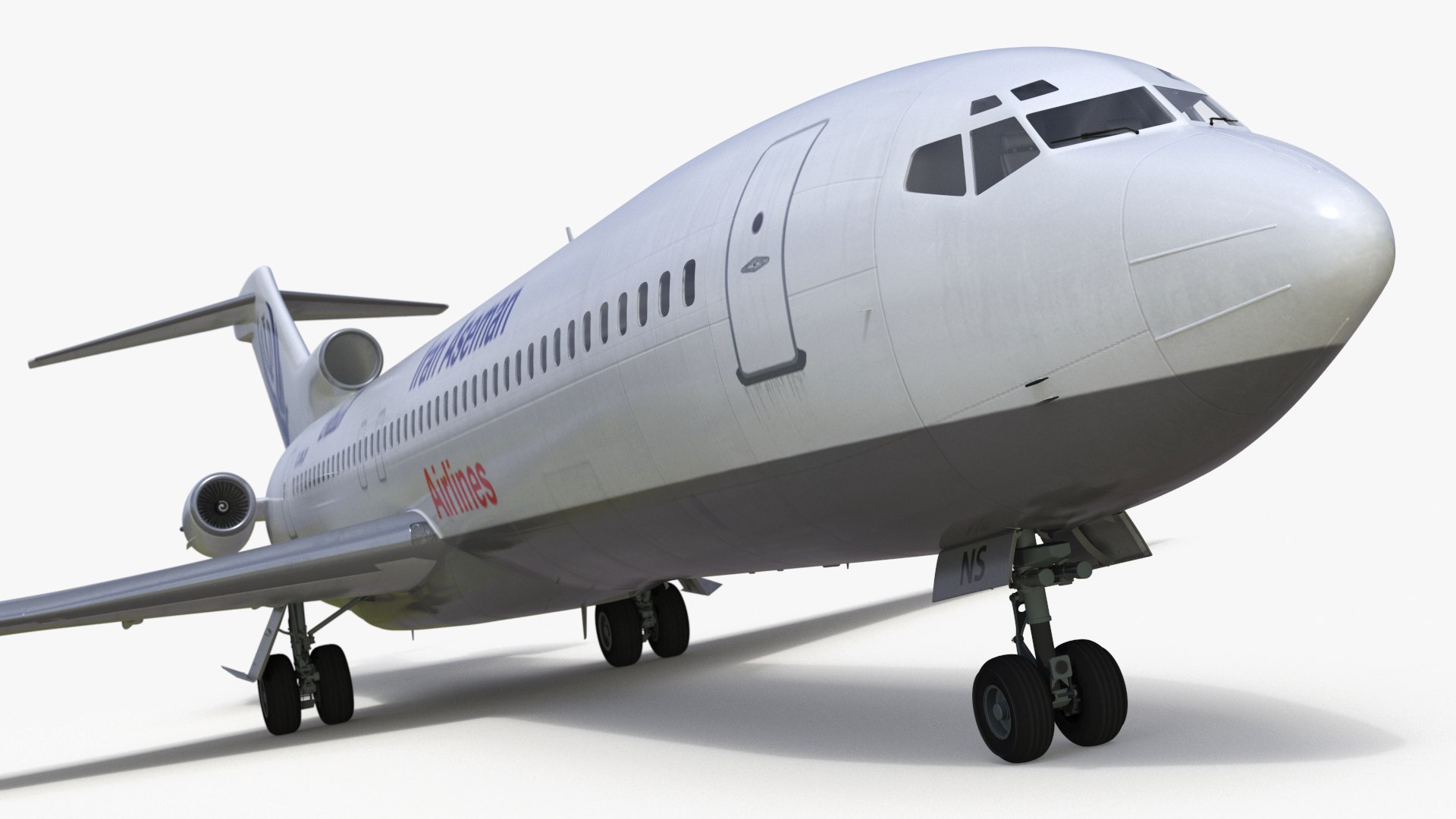 Boeing 727 Iran Aseman Airlines Rigged for Maya 3D model preview