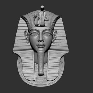 3D digital sculpture of the funerary Mask of Tutankhamun 3D model