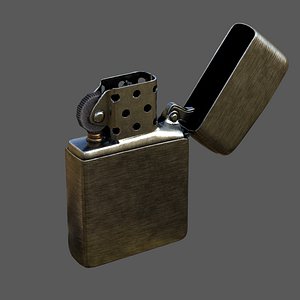 3D Ultra Realistic Classic Metal Lighter Zippo Style 4K PBR Low-poly 3D model