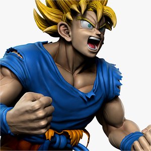 3D model super saiyajin face 100 - infinito DRAGON BALL AF VR / AR /  low-poly