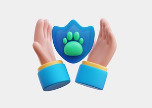 Pet Insurance 3D Illustration 3D model