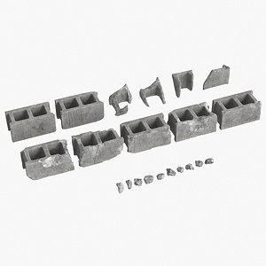 Concrete Block Debris Set 3D model