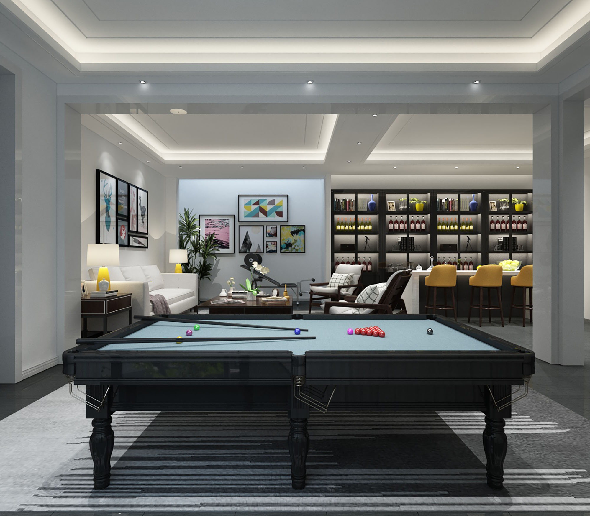 billiards-table-playing-billiards-private-billiards-club-villa-home